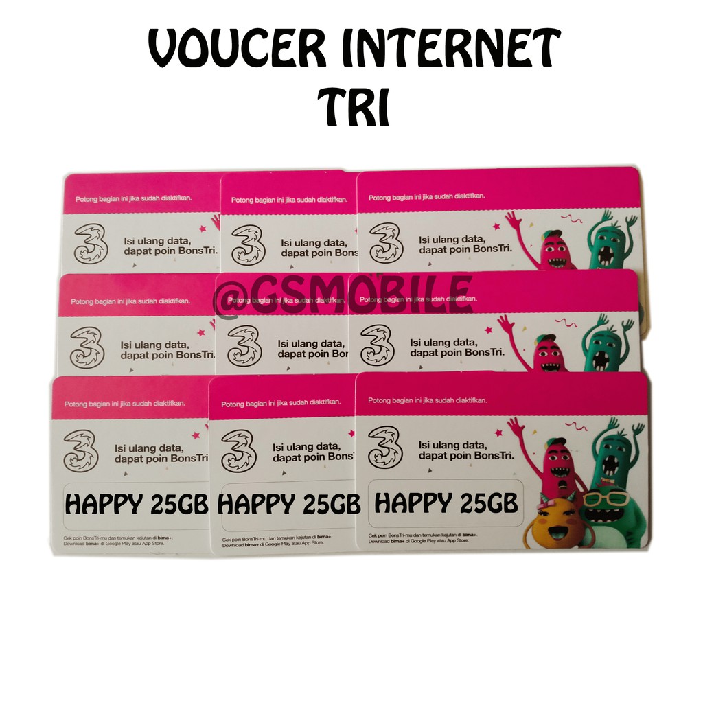 Voucer Internet Tri Happy 25GB