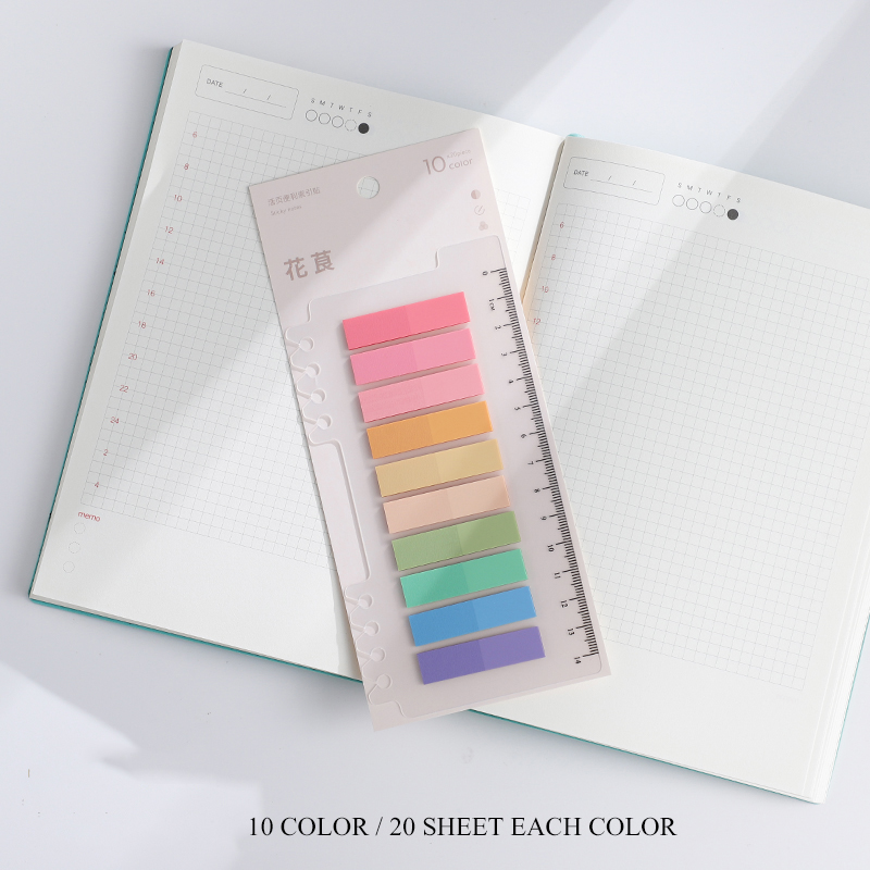 200 Lembar Sticky Note Warna Neon Untuk Pembatas Buku-H