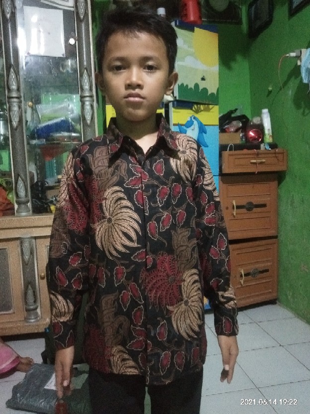 Kemeja Batik Lengan Panjang Anak Cowok Baju Batik Anak Cowok Batik Anak Laki Laki Size S M L Xl