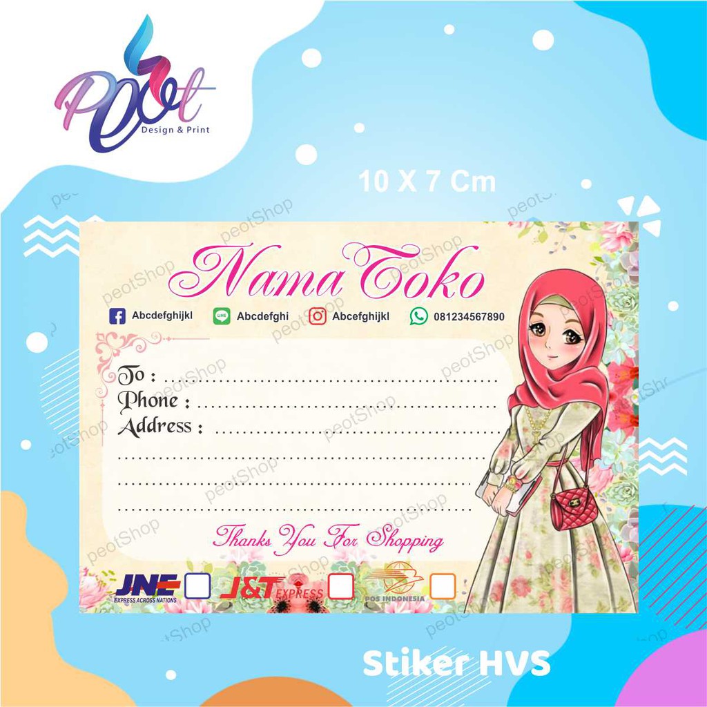 

Label Pengiriman Sticker Online Shop 1pack HIJAB 02