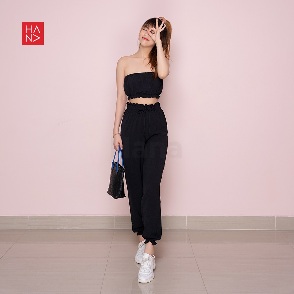 HanaFashion JKT - Winnie Set Crop Top + Jogger Long Pants - ST047