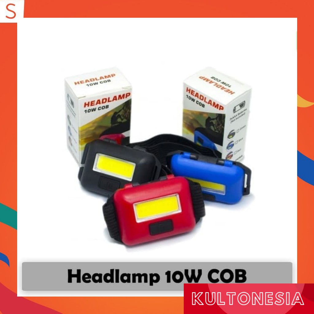 senter kepata Headlamp 10W COB Waterproof