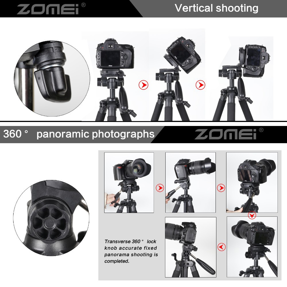 Tripod Zomei Q111 Professional DSLR Pan Head Video Camera Free Bag