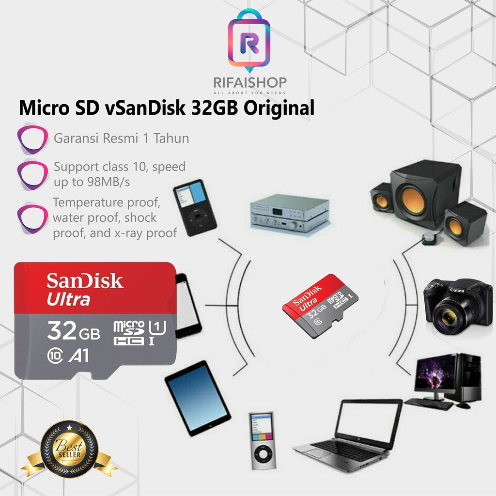 SanDisk Ultra Micro SD 32GB A1 98MB/s micro SDHC Memory card 98 mb/s