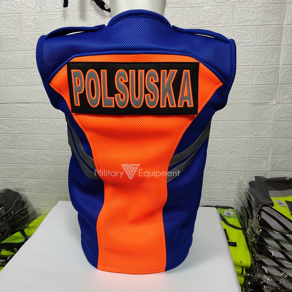 Rompi POLSUSKA | Rompi KAI | Rompi Double Mesh Tebal | Full Logo dan Free Nama