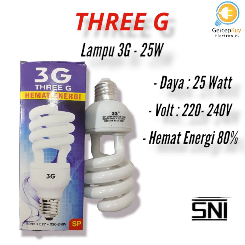 Lampu Three G / Lampu Tornado Three G 25 Watt