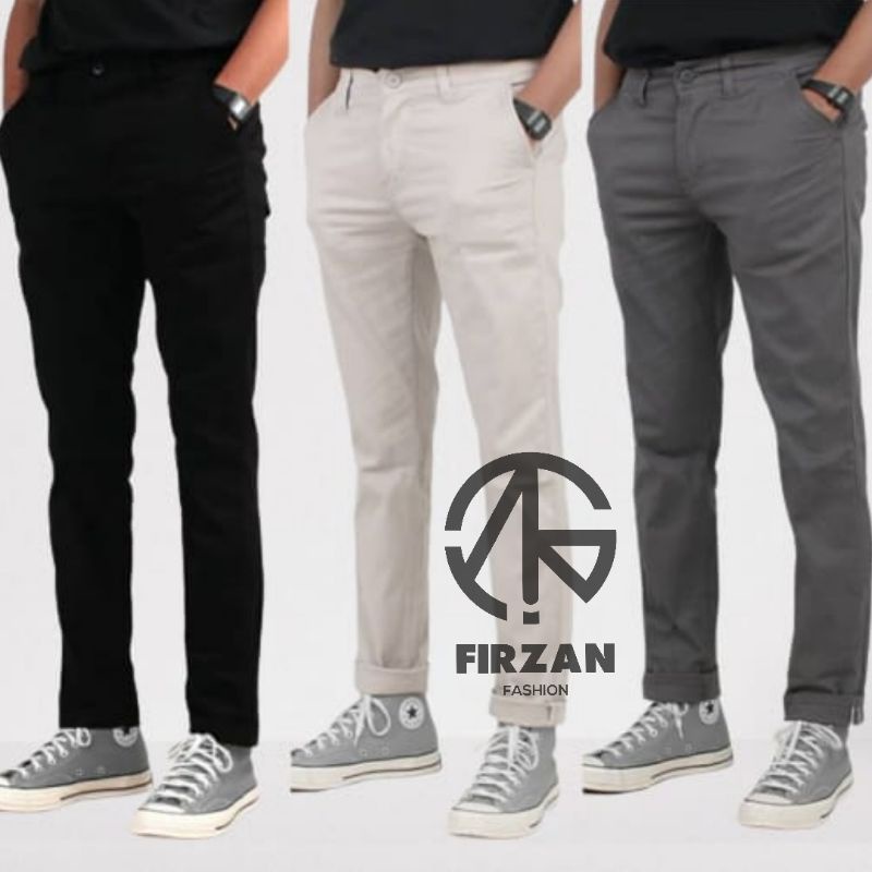 Celana Chino Panjang Pria Slimfit 27 38 Kerja kantor Santai Liburan Cowok Gentleman Boy Skinnyhtytth