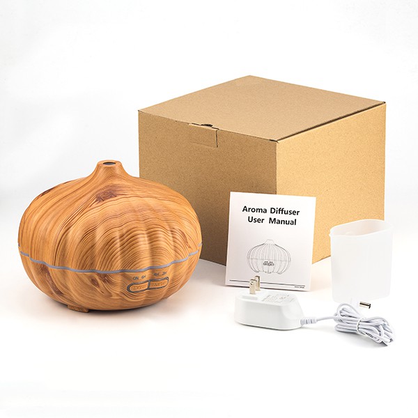 H11 - Wooden Pumpkin Essential Oil Humidifier 7 Color LED - Kapasitas 500ml