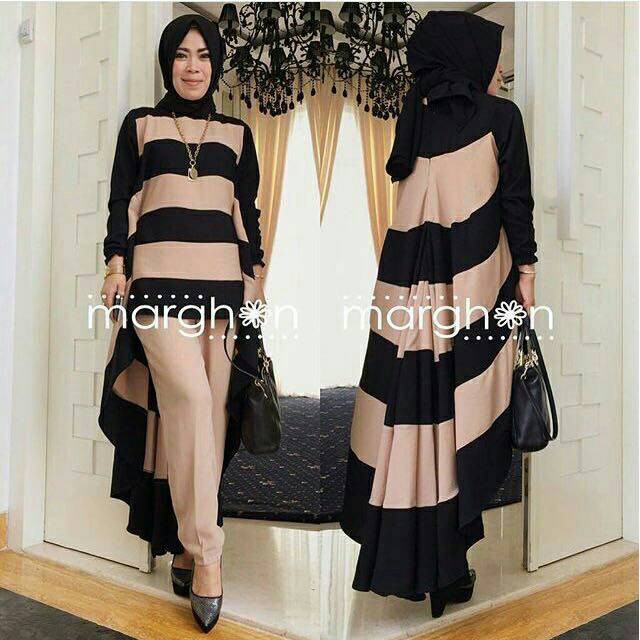 KANAKA marghon hijab set celana panjang long tunik jersey spandek