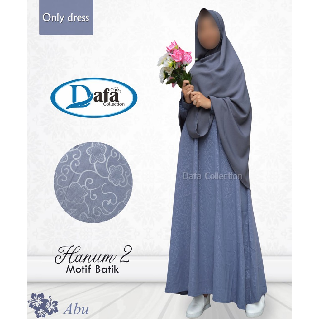 Gamis Hanum~wolfis motif batik/daun