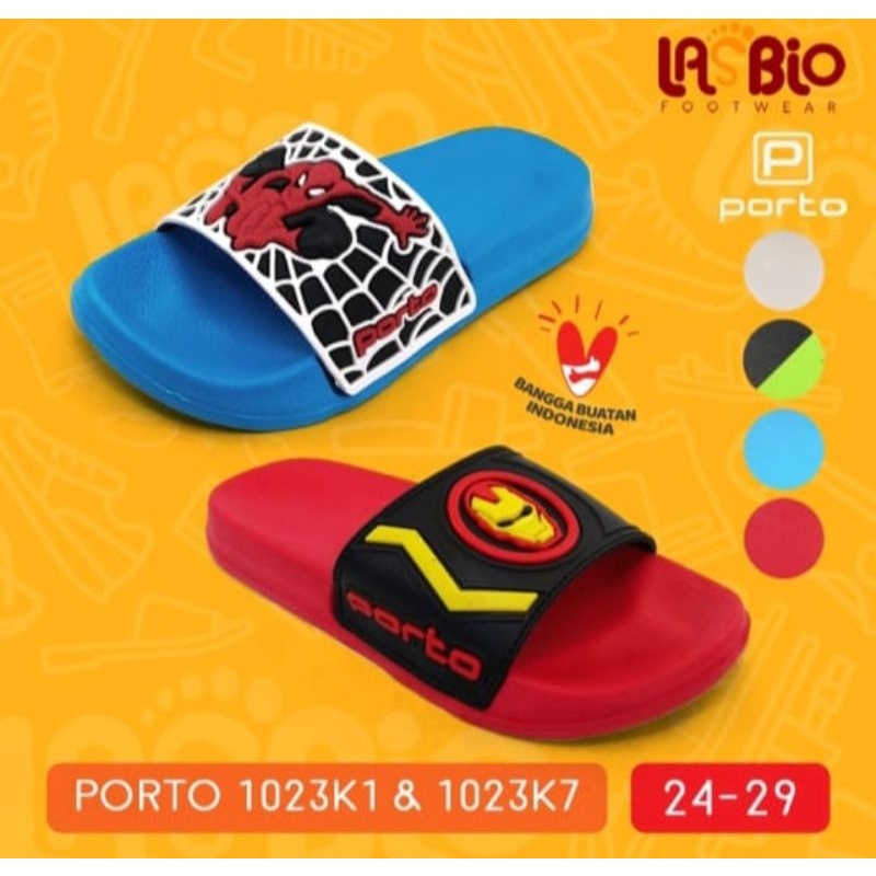 Sandal Anak Selop Iron Man Porto/Oricon Uk 24-35 Empuk Nyaman di kaki