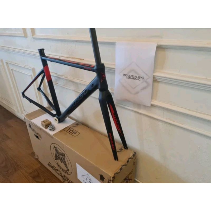 Frame Roadbike Mosso 701TCA Size 510mm Warna Hitam Red Merah . Rangka Sepeda Balap Road Bike 701 TCA Size Ukuran 51cm 510 mm