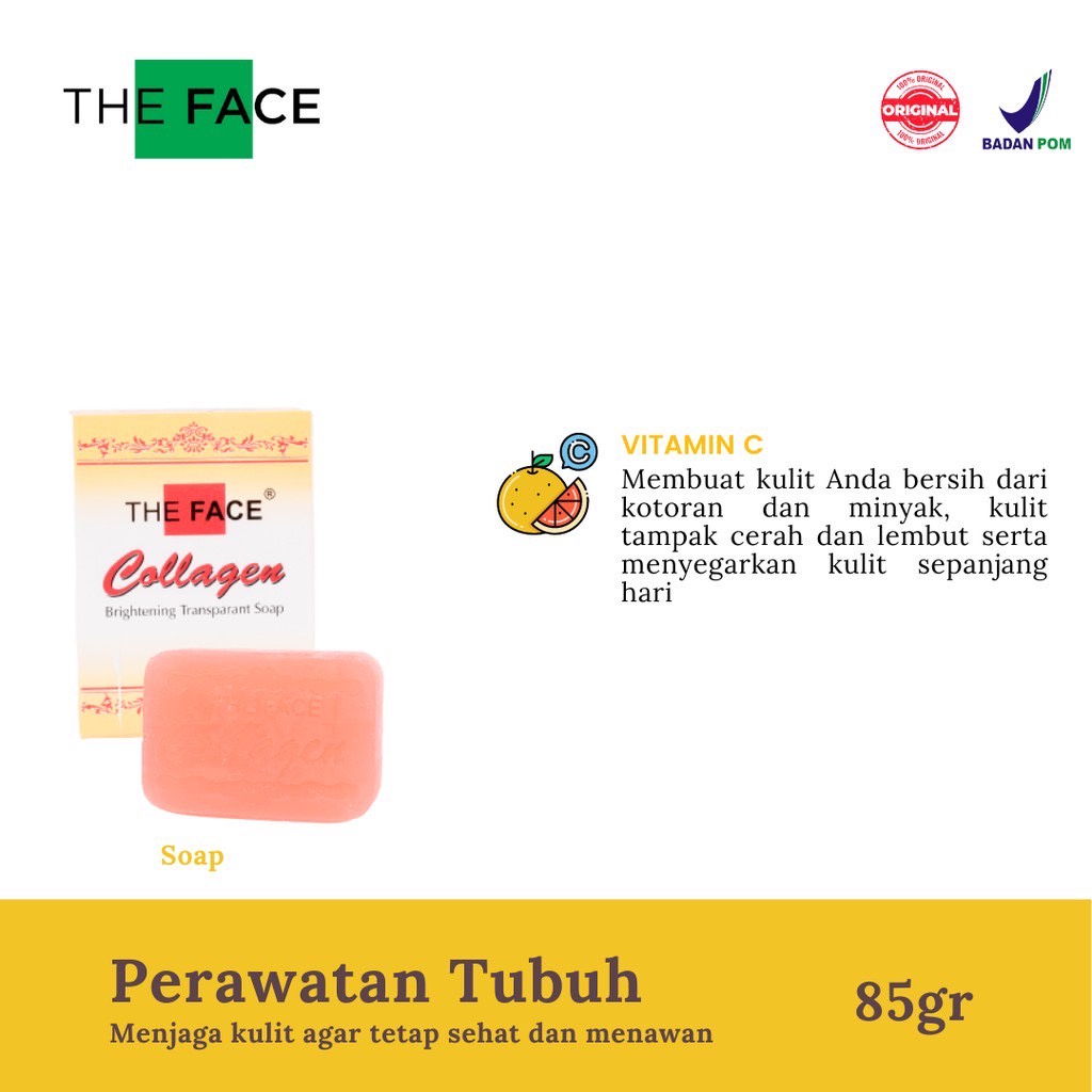 The Face Sabun Collagen Brightening Transparant Soap 80 Gram