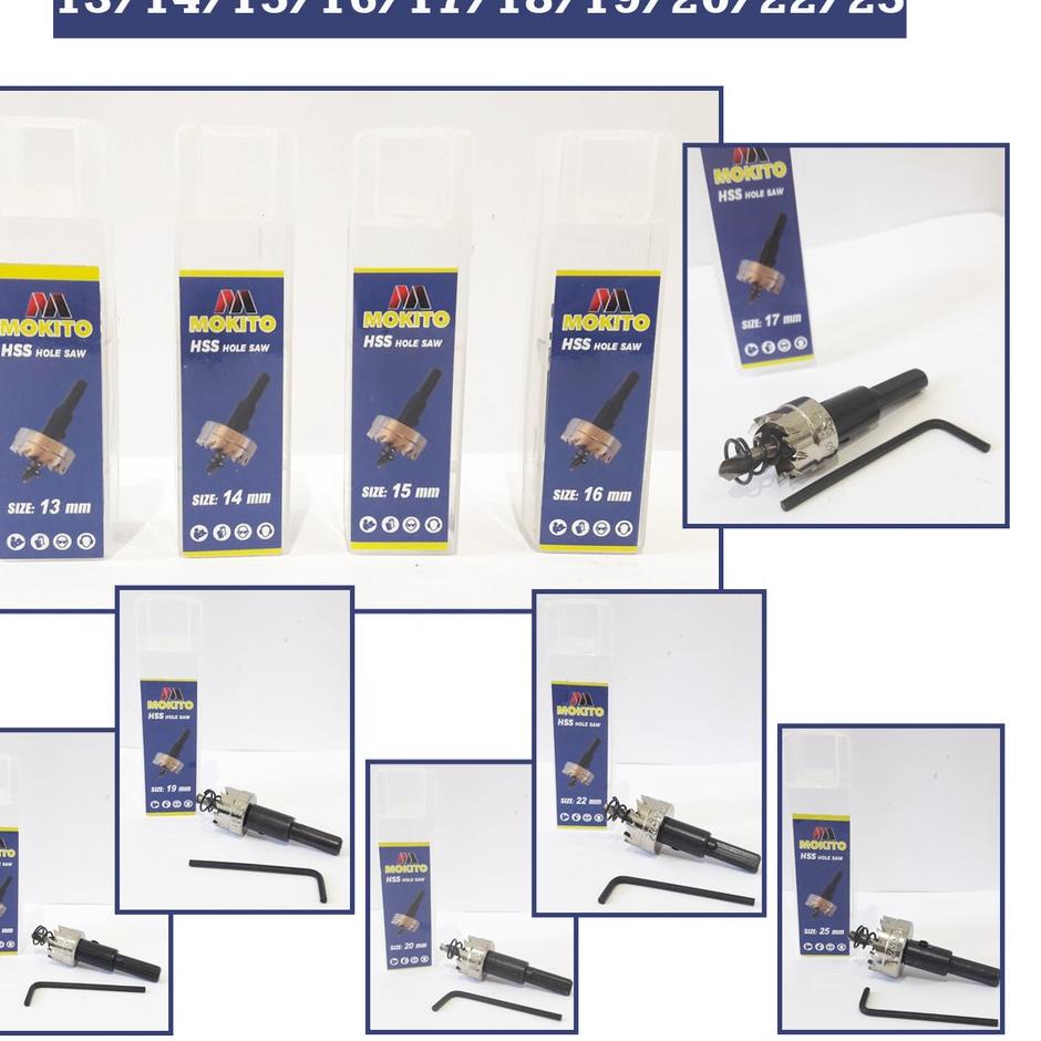 Lagi Tren.. MATA BOR HOLE SAW HSS BESI / KAYU / ALUMUNIUM MOKITO 13-25MM