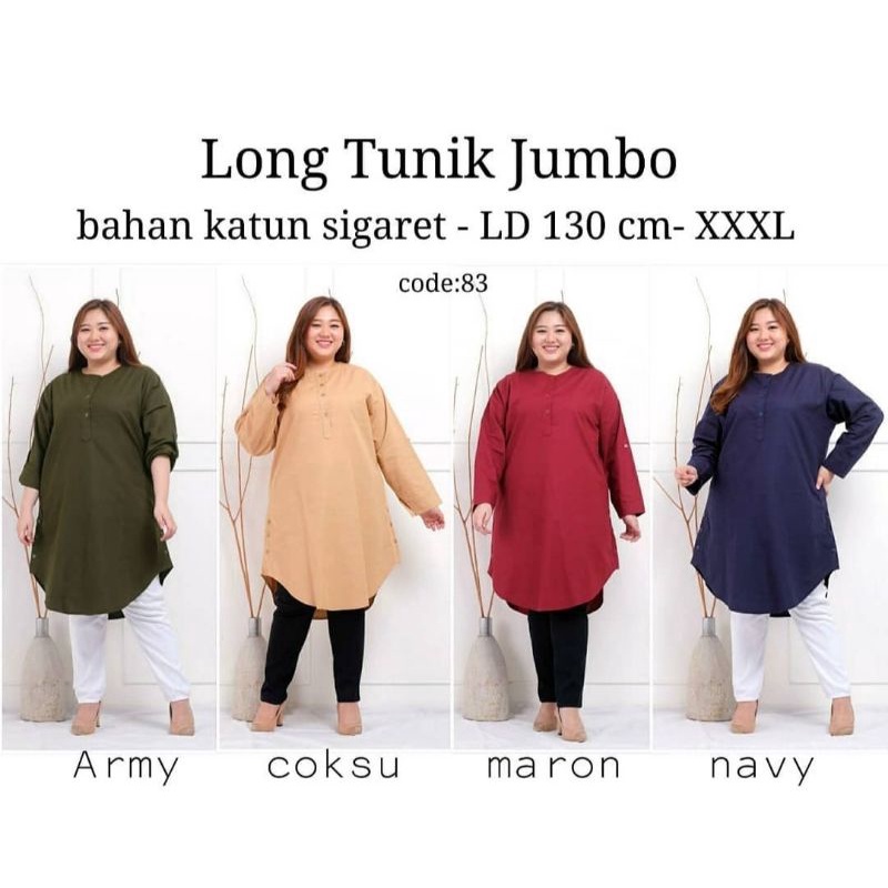 baju atasan tunik jumbo aura Ld 130