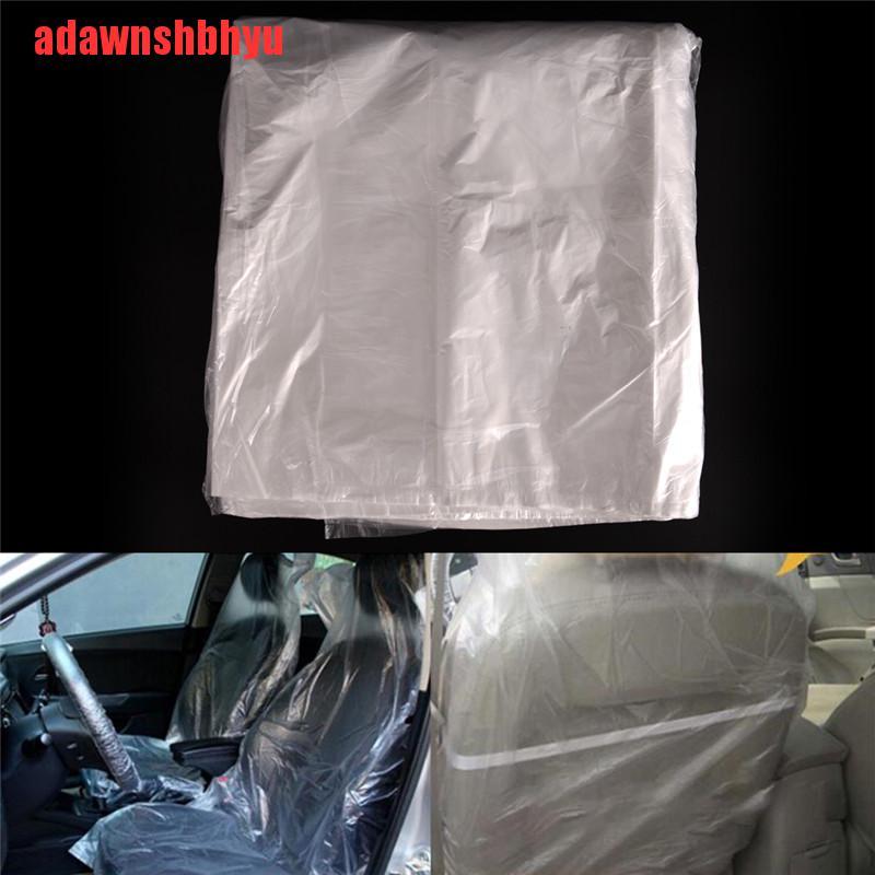 10pcs Cover Pelindung Jok Mobil Bahan Plastik Sekali Pakai