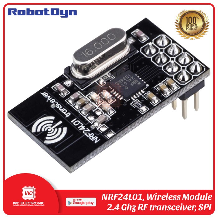 NRF24L01 2.4 GHz RF TRANSCEIVER WIRELESS MODULE ROBOTDYN NRF24L01