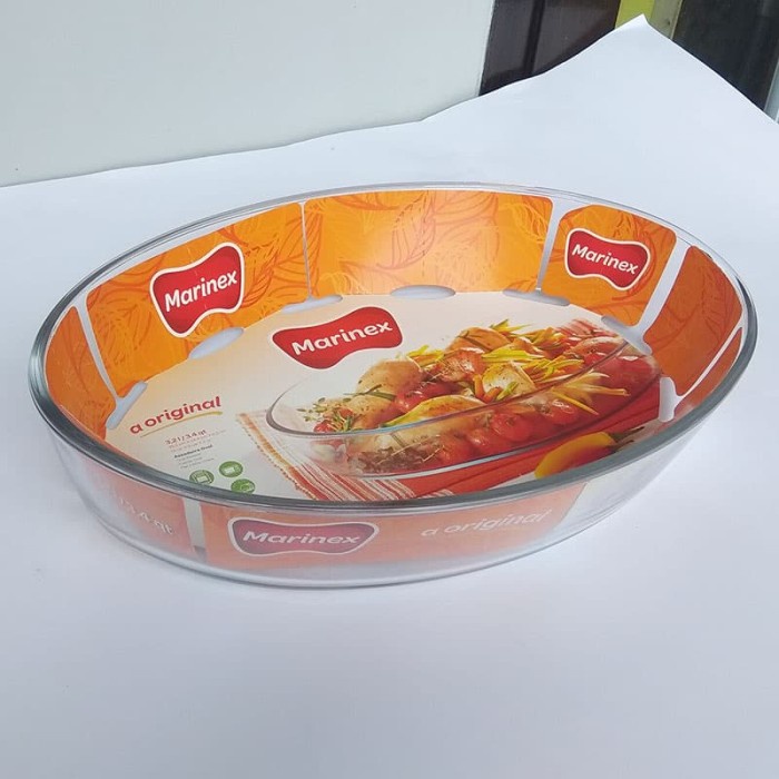 Mangkok Kaca - Mangkok Saji Kaca Oval 3.2 Liter Marinex