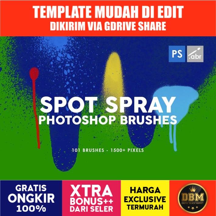 101 Spot Blob Spray - Photoshop Stamp Brushes