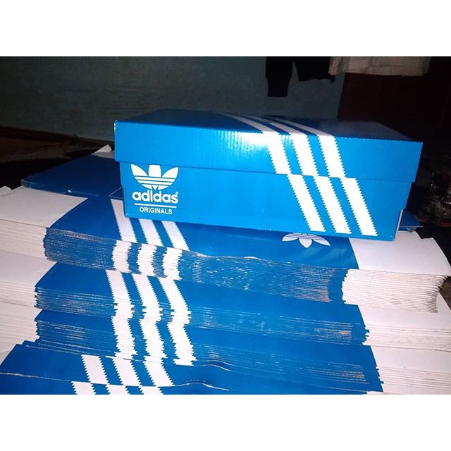 Dus / Kardus / Box / Inner Box / Tempat Sepatu Adidas Blue  DUPLEX GLOSSY