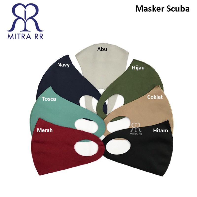 Masker Scuba / Masker Kain Polos Murah Pilih Warna