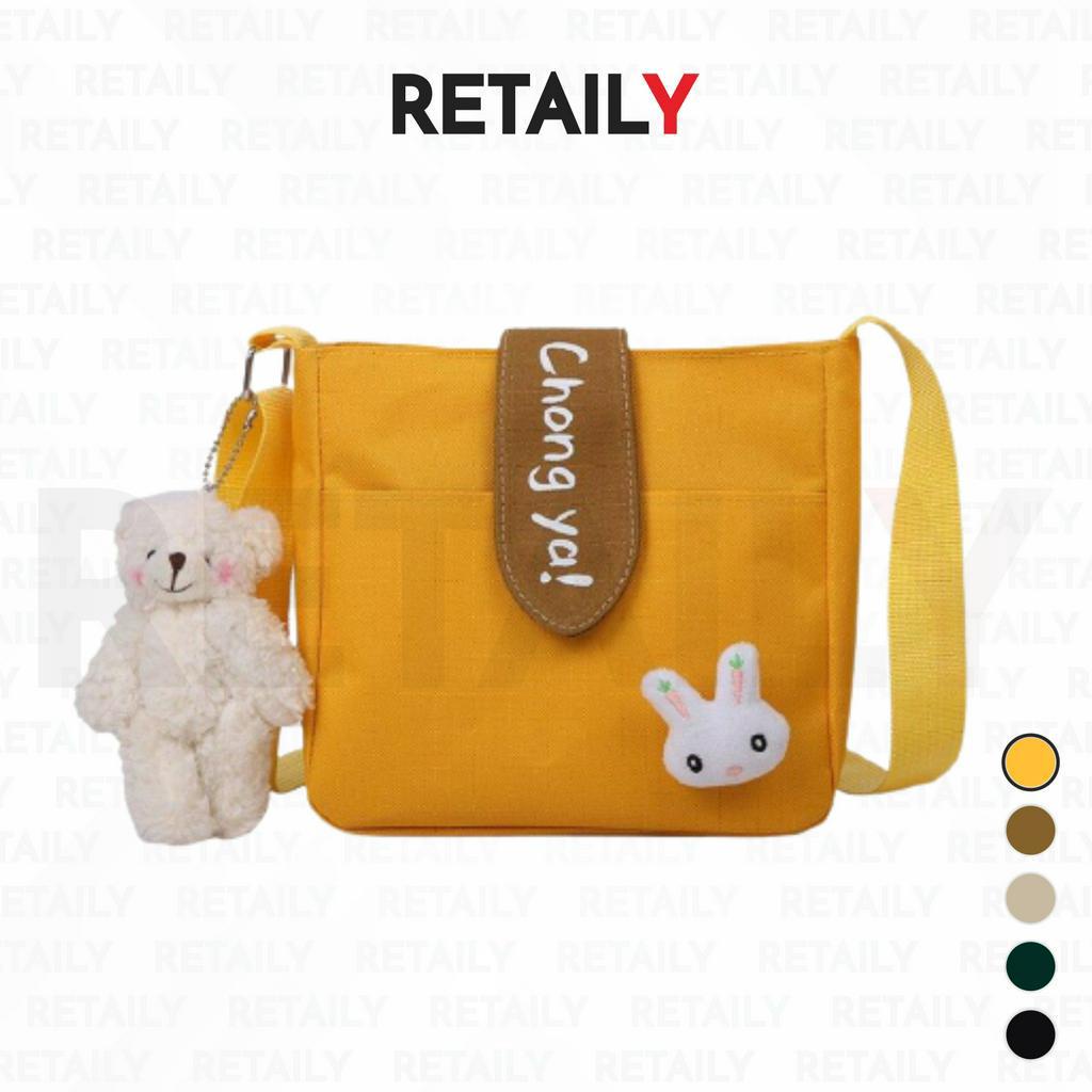 Retaily RY1418 Tas Kanvas Perempuan Korean Style Fashion Wanita Tanp Boneka