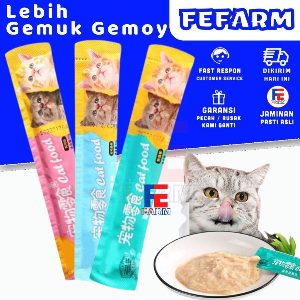 Cemilan Vitamin Kucing Basah Grunt 15g Vitamin bulu kucing Vitamin setarah Meo Snack Kucing Cat Food FEFARM