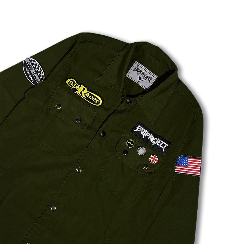 FAVORIT JAKET PRIA SEMIPARKA HIJAU ARMY FULL BORDIR - FIELD JACKET SEMI PARKA JAKET TRUCKER SEMI