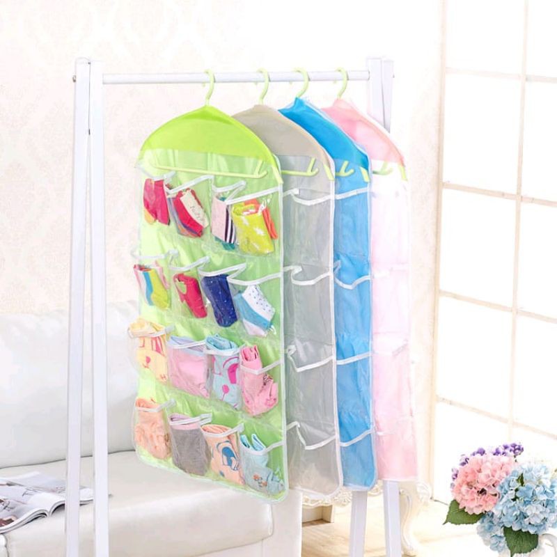 Tas Gantung 16 Kantong Hanger Storage Organizer Gantungan Serbaguna Pouch