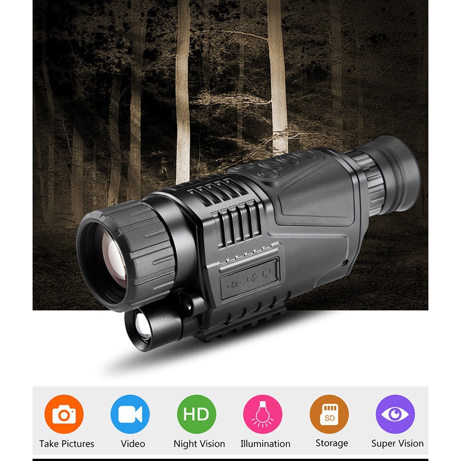 NV-300 - 5x8 Digital Night Vision Infrared Monocular - 1.44-inch LCD