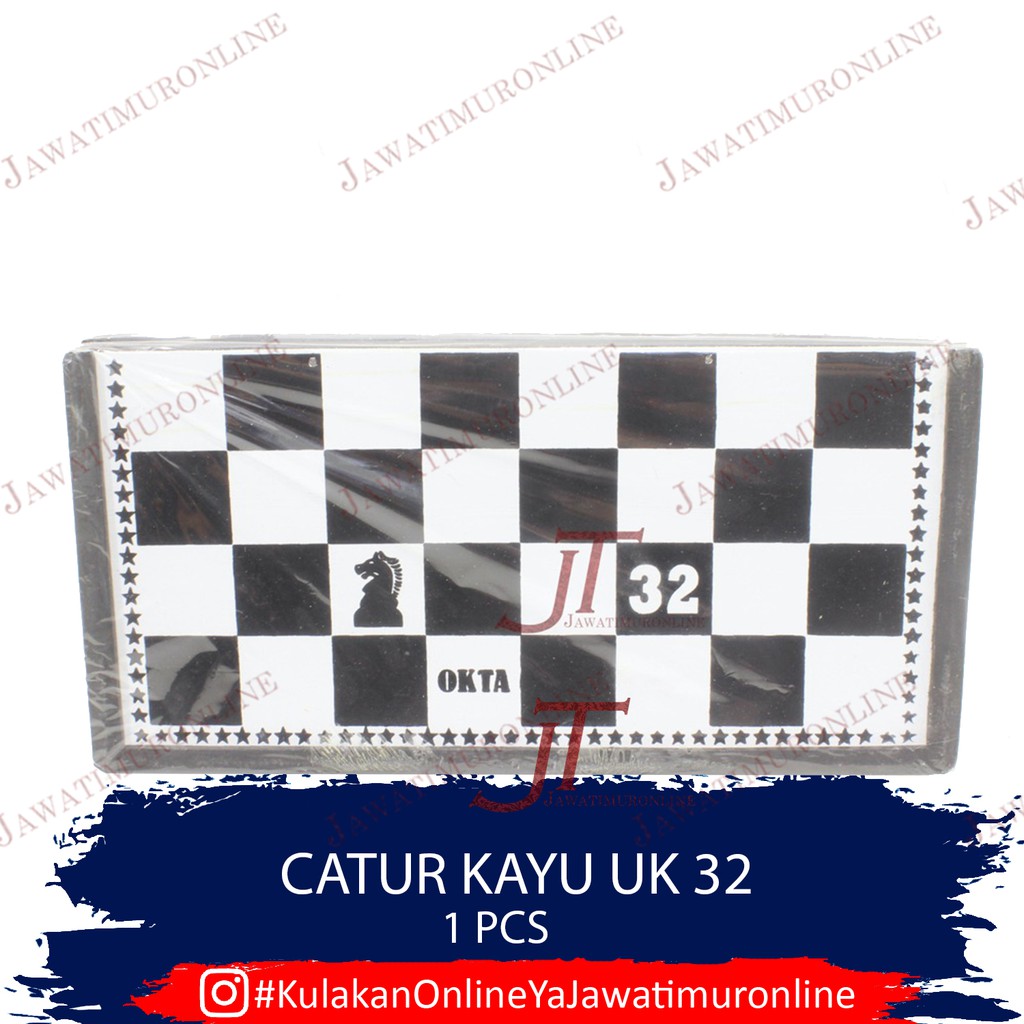 Papan Catur Kayu Ukuran M 32 cm