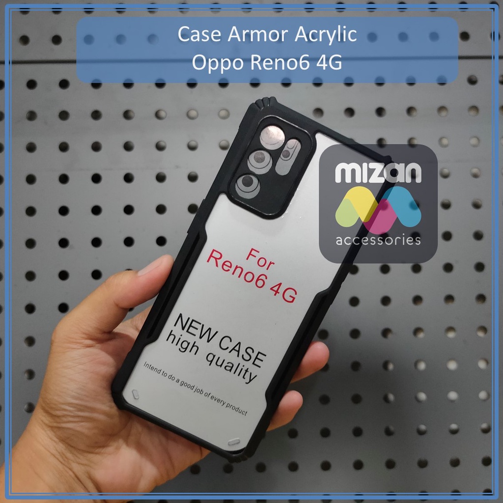 Silikon / Semi Hard Case Bumper Armor Shockproof Acrylic Clear Transparan Premium Hybrid Oppo Reno6 