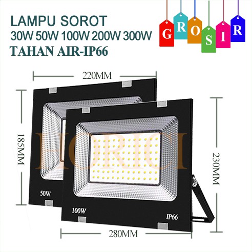 Lampu Sorot SMD 200W,300W, outdoor flood light kap sorot