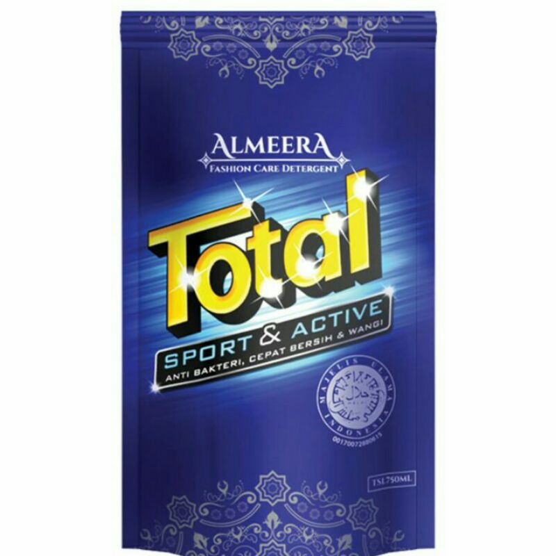 Deterjen Almera  Total Sport &amp; Active Anti Bakteri, Cepat Bersih &amp; Wangi 225ml