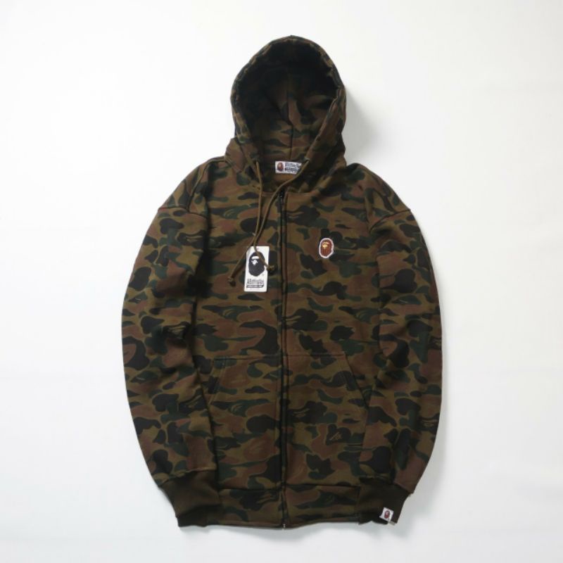 jaket bape zipper hoodie / a bathing ape jacket camo / jaket aemy loreng