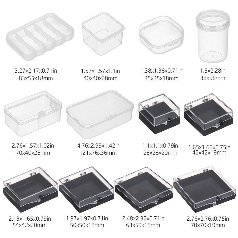 Top Storage Box Square Bening Organisasi Rumah Penyimpanan Pil Plastik Bekal