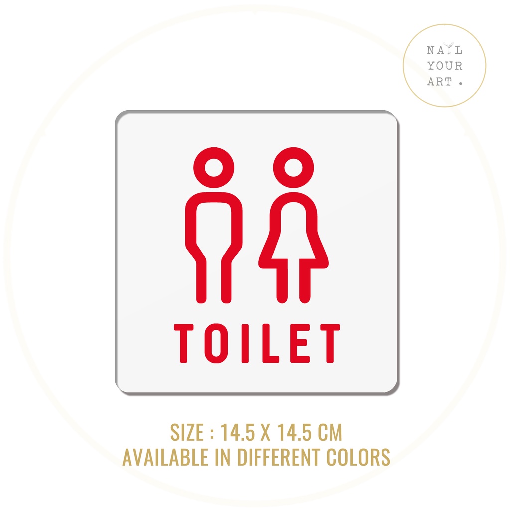 Sign Akrilik Double Tape - T06 TOILET 14.5 X 14.5CM