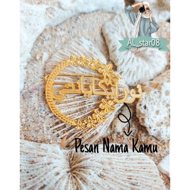 BROS NAMA ARAB/BROS NAMA HIRUF ARAB CUSTOM/BROS HIJAB MODEL TERBARU