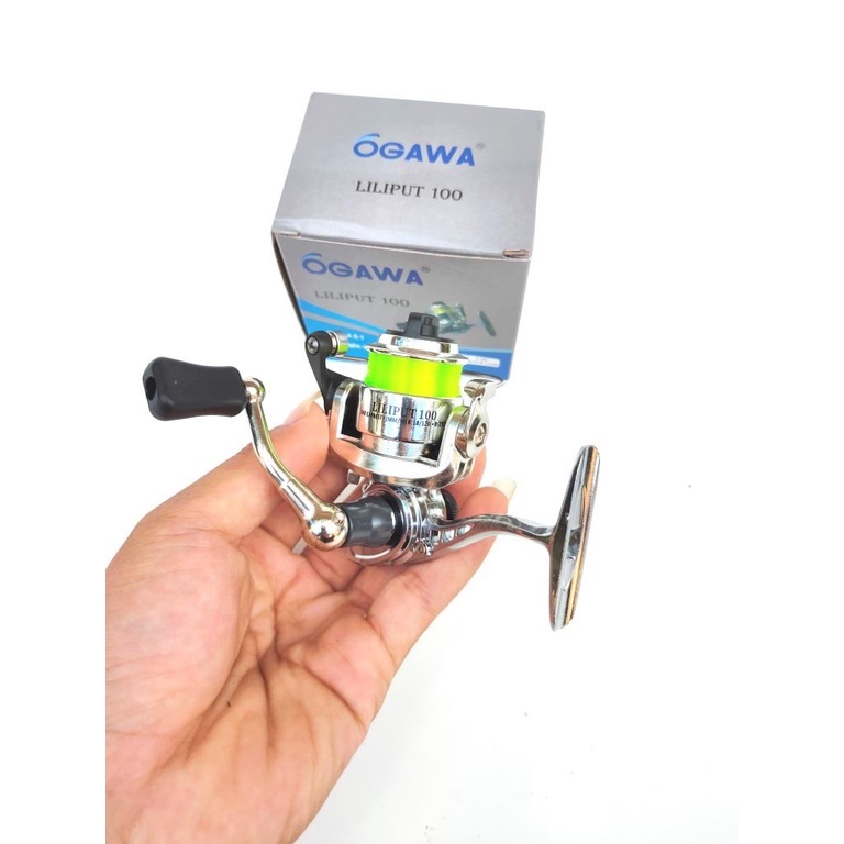 Reel Pancing Ogawa liliput 100 Mini Reel Metal Body Include Senar Reel Kuat Ultra Light