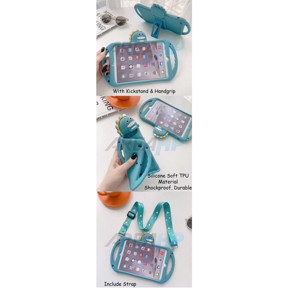 Dino Grip Case Casing Anak Kids iPad Mini 6,7 8.3 Inch 2021 2024