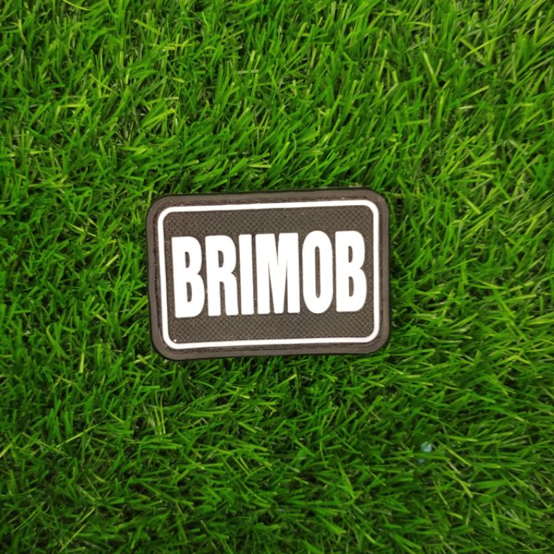 Velcro Rubber Patch Tempelan Topi Tas Logo Tulisan BRIMOB