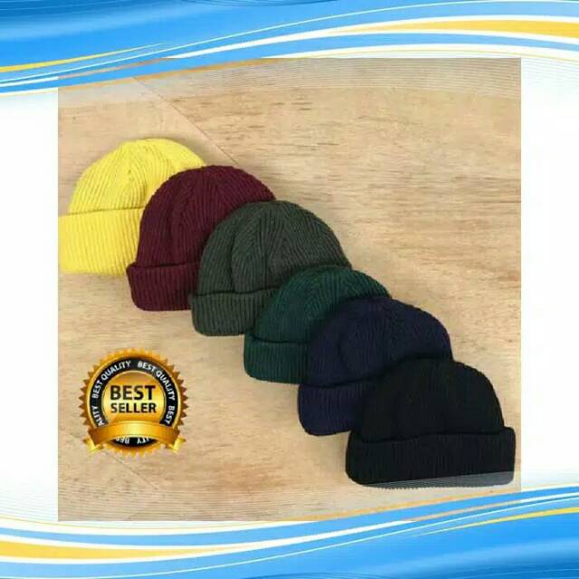 SHORT BEANI HAT SKATE Kupluk 2 Layers ASLI 2 LAPIS