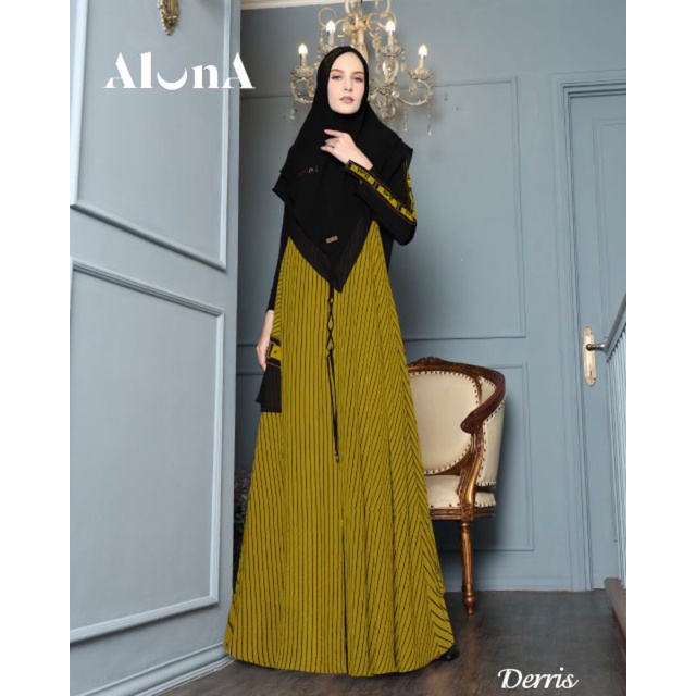 (READY) GAMIS SYARI DERRIS by Aluna Mirranda