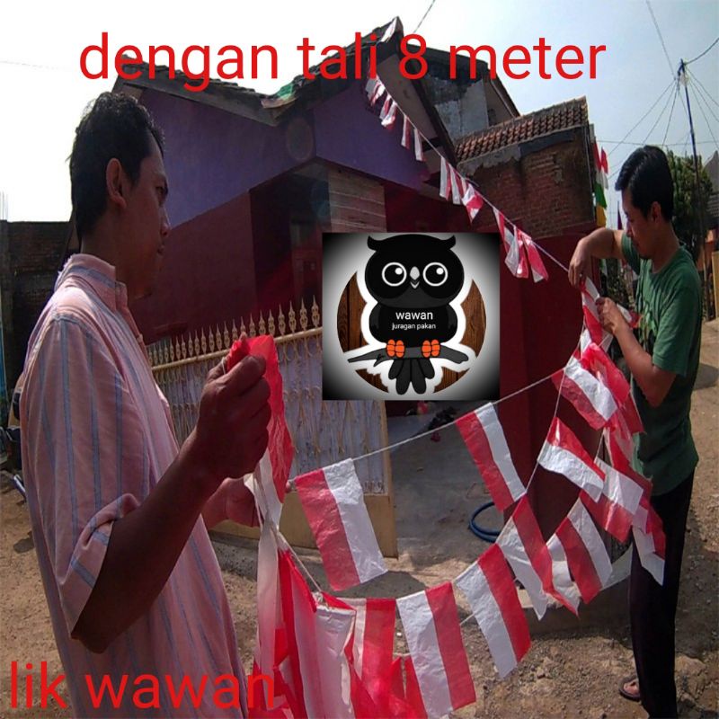 bendera plastik merah putih 8 meter ( TANPA TALI) bendera merah putih, dekorasi bendera