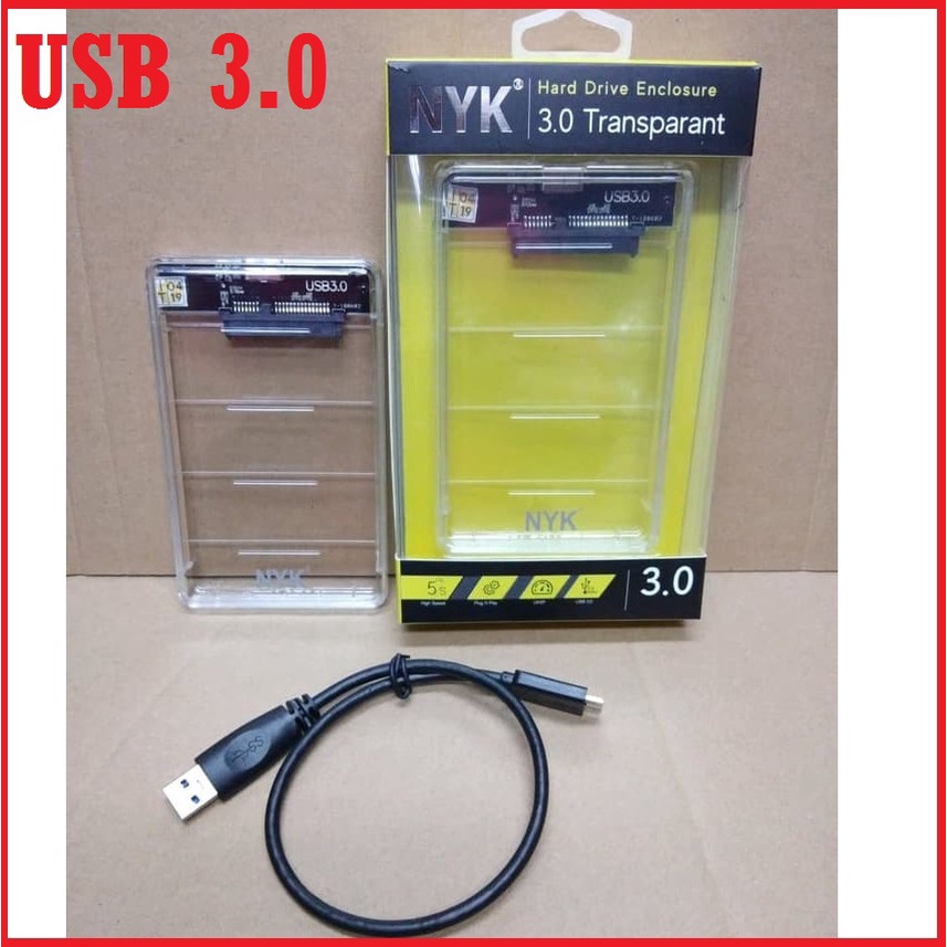 Casing HDD Hardisk Eksternal NYK 2.5 Transparan external case