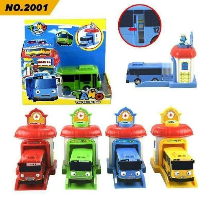 Mobil Tayo Garasi 4 Pcs 2001 Mainan Tayo Bus Garasi Buka Pintu Best Quality