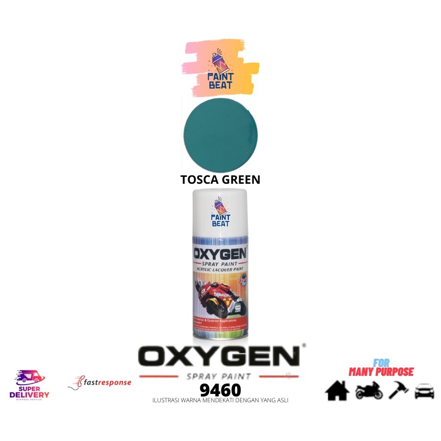 Cat Semprot / Pylox OXYGEN Acrylic Spray Paint - 9460 Tosca Green / OXXY / SAPPORO
