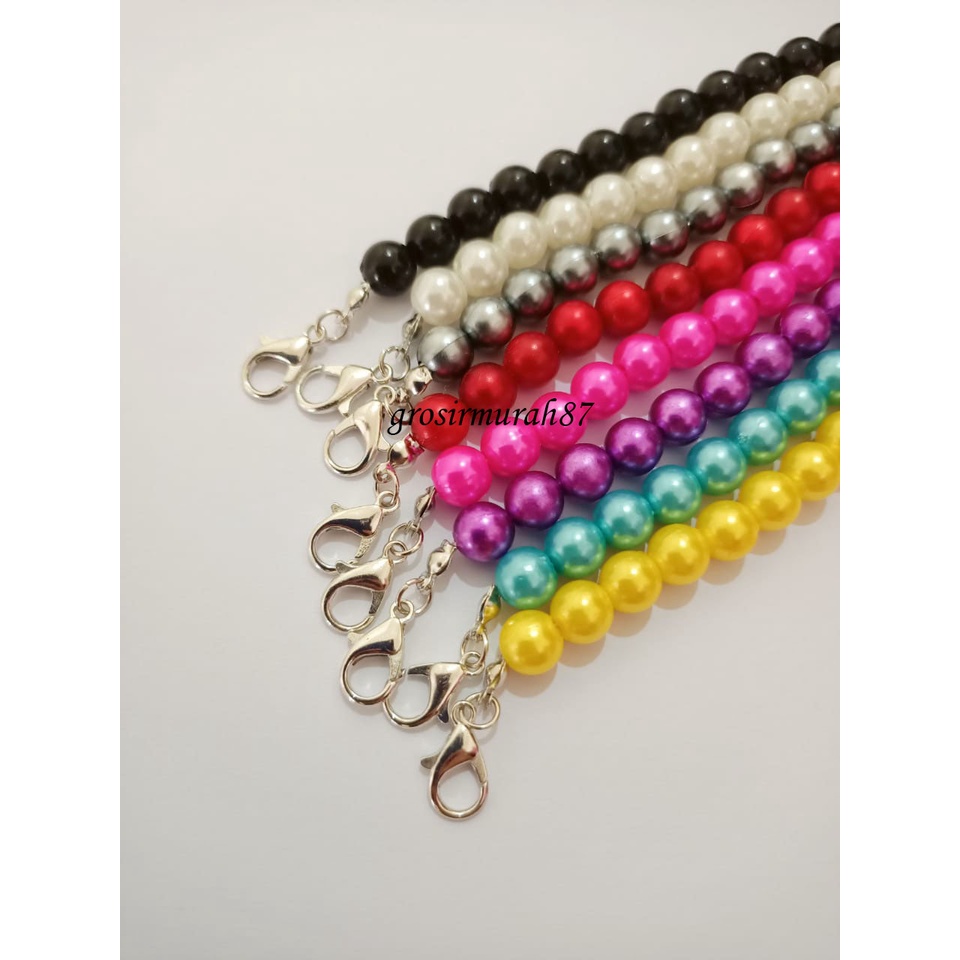 Strap Mask Kalung Masker Rantai Masker Mutiara full Premium Aksesoris Kekinian Korea Simpel ready stok