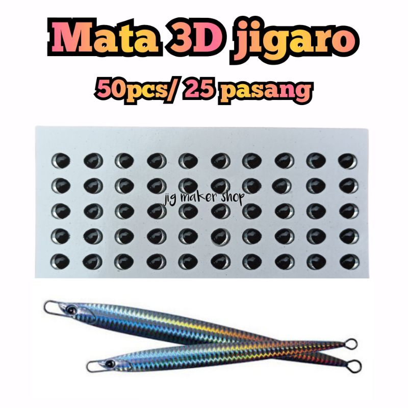 mata ikan 3d oval jigaro 50pcs/ 25pasang