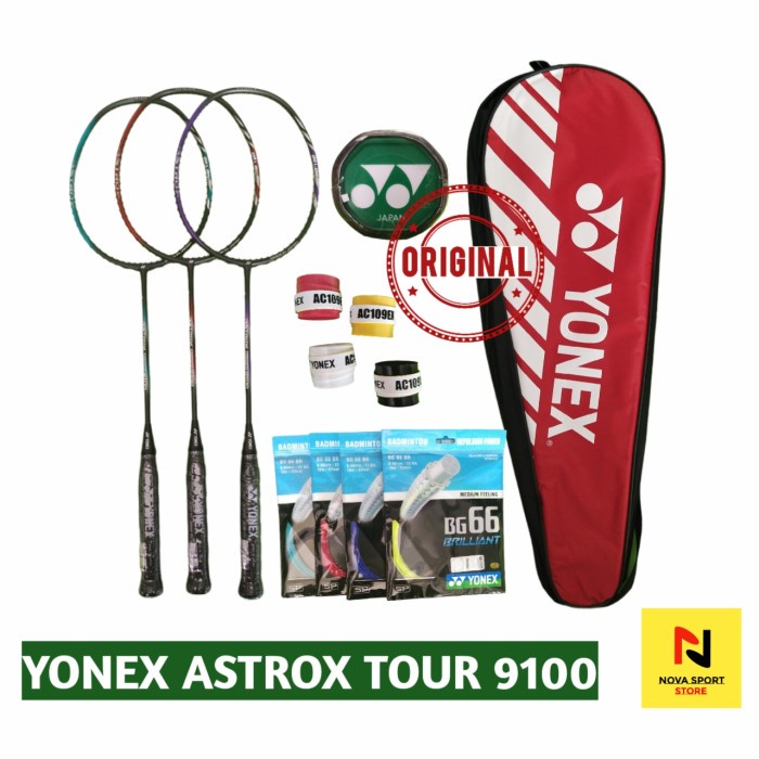 TERBARU RAKET BADMINTON YONEX ASTROX TOUR 9100 MADE IN JAPAN - Merah
